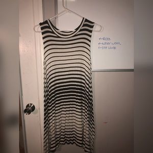 Casual Black and White Striped Dress